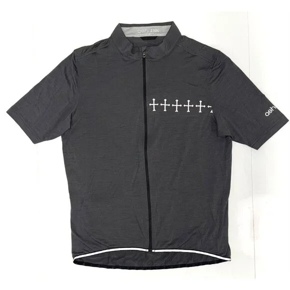 Ashmei Merino Carbon Jersey Mens Sz 2XL Gray Full Zip Short Sleeve Cycling Bike